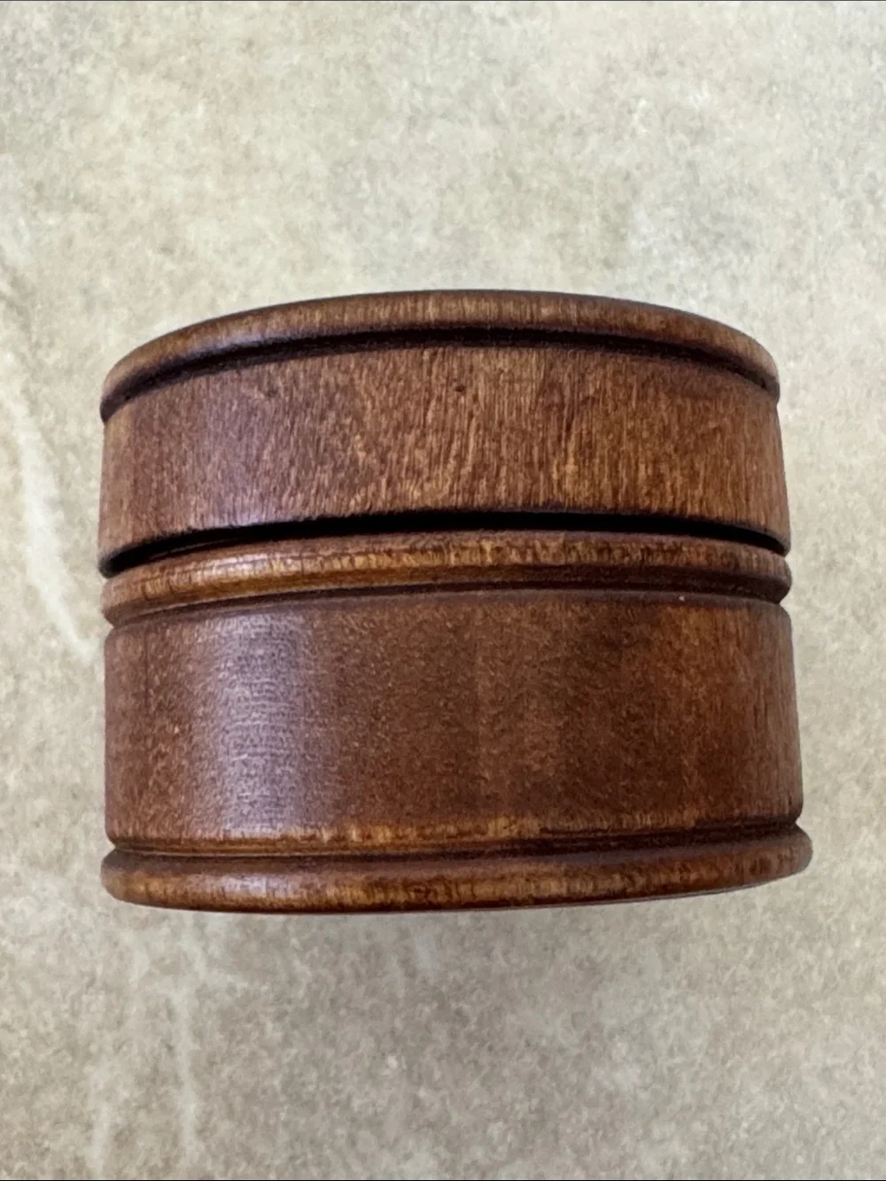 Wooden Barrel Trinket Box 1.75 in Brass golf clubs Applied Made in USA